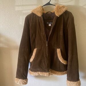 Mudd Corduroy Jacket with Faux Fur Collar